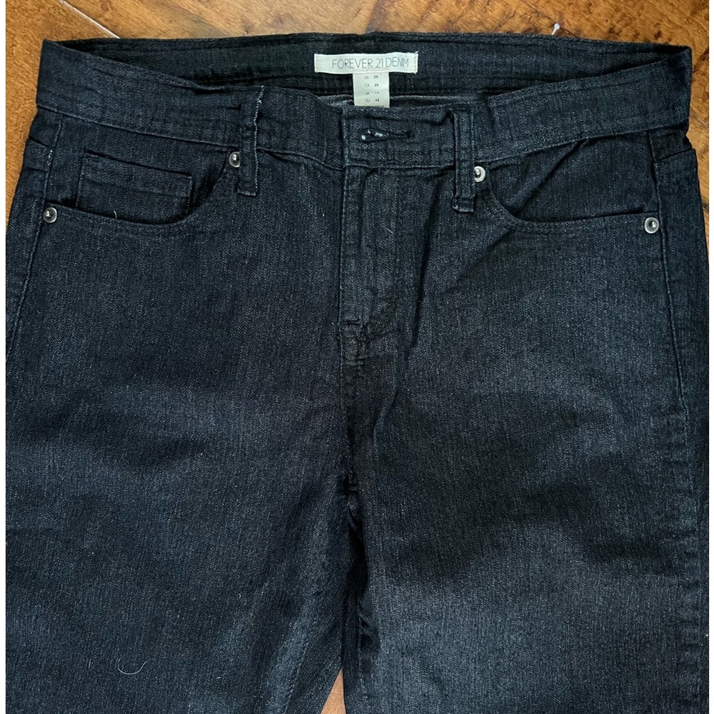 Forever21 Women’s skinny ankle chenille ultra-mince black stretch jeans size 29